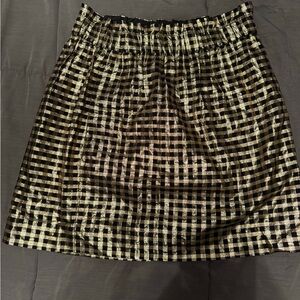 J. Crew metallic gold/black pull on skirt